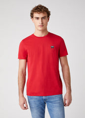 T-Shirt Męski Wrangler SS Sign Off Tee Koszulka Nadruk Logo Scarlet Red W7C07D3UU 112131608