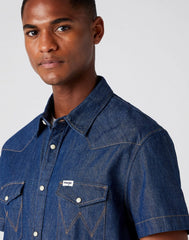 WRANGLER SS WESTERN SHIRT MĘSKA KOSZULA JEANSOWA SPOTLITE W5J05K38N 112146126