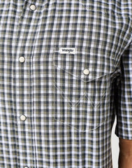 Koszula W Kratę Męska Wrangler SS Western Shirt Green Check 112350581 W5H8016174