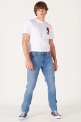 Wrangler Texas Slim Męskie Spodnie Jeansowe Blue Moon W12SU8392