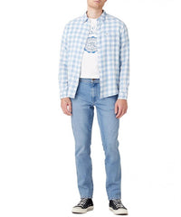 Męskie Spodnie Jeansowe Wrangler Texas Slim Green Steel W12SJX31Z 112145798