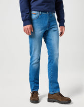 Wrangler Męskie Spodnie Jeansowe Texas Slim Prairie Blue 112356813 W12S017441
