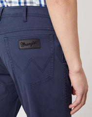 Męskie Spodnie Materiałowe Wrangler Texas Slim Navy W12SWA114 112126532