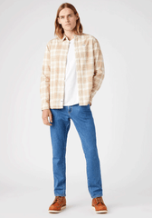 WRANGLER TEXAS TAPER MĘSKIE SPODNIE JEANSOWE ALL IN STONE W12T3831T 112145805