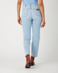 WRANGLER damskie spodnie jeansowe WIDE WEST BRIGHT CLOUD 112141309