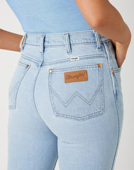 Wrangler Damskie Spodnie Jeansowe Wide West Bright Cloud 112141309