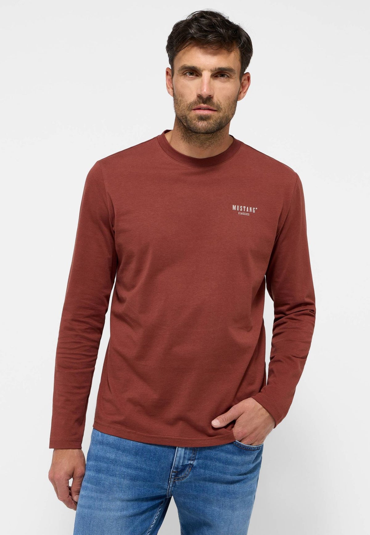Męski Longsleeve Mustang Asheville Cinnamon 1015844 3238
