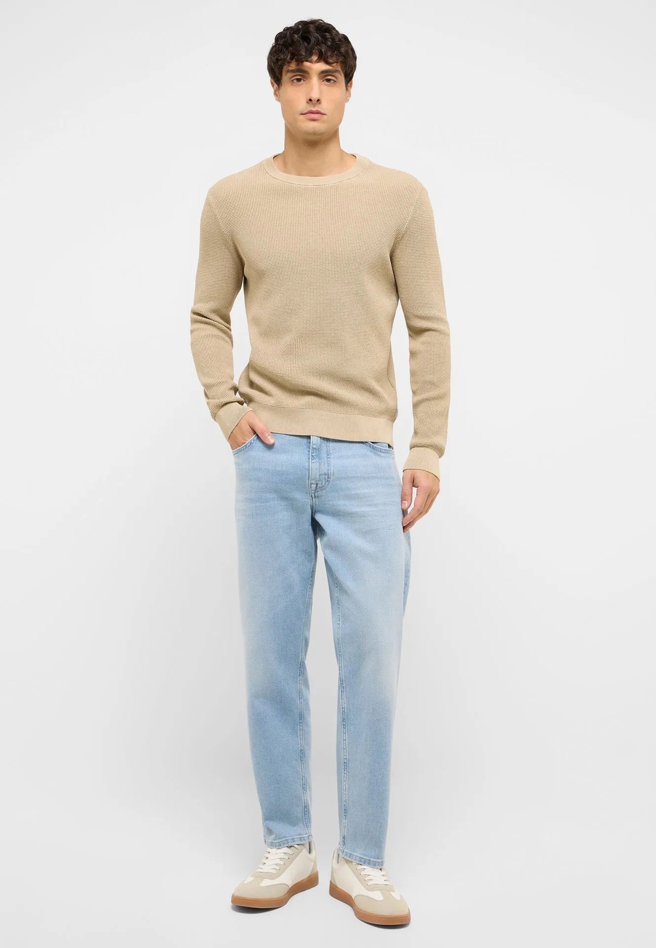 Męski Sweter Mustang Style Edward White Pepper 1017414 3268