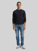 Męski Sweter Tom Tailor Structured Crewneck Knit Knitted Navy Melange 1047570 13160