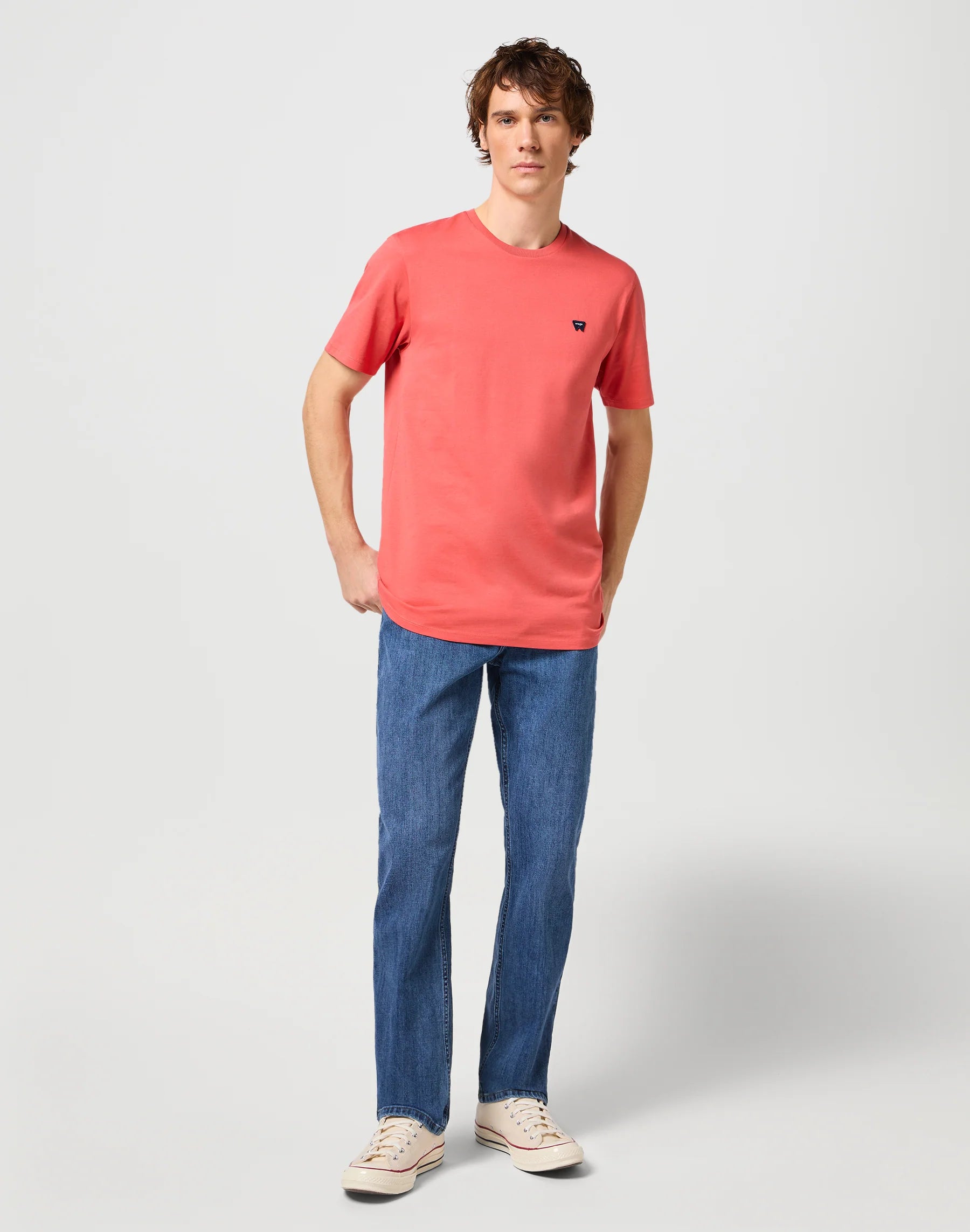 Męskie Spodnie Jeansowe Wrangler Straight Mid Stone 112126011