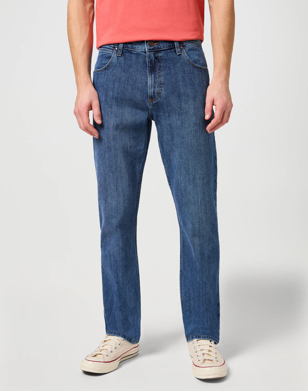 Męskie Spodnie Jeansowe Wrangler Straight Mid Stone 112126011
