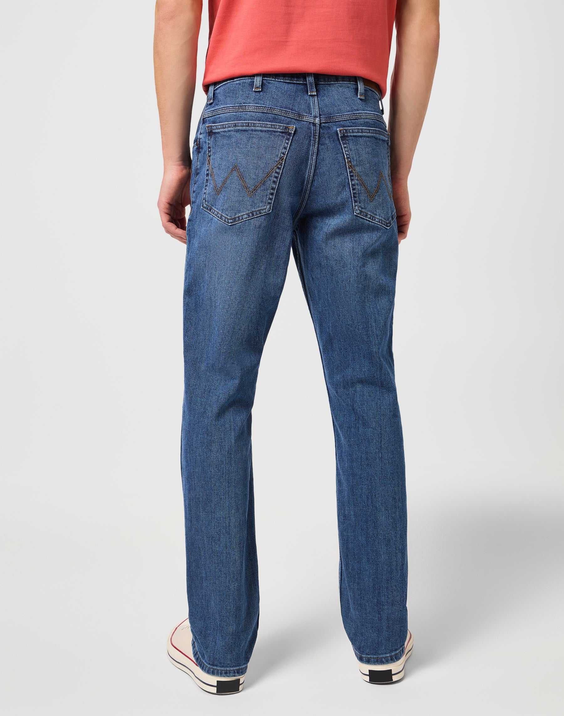 Męskie Spodnie Jeansowe Wrangler Straight Mid Stone 112126011