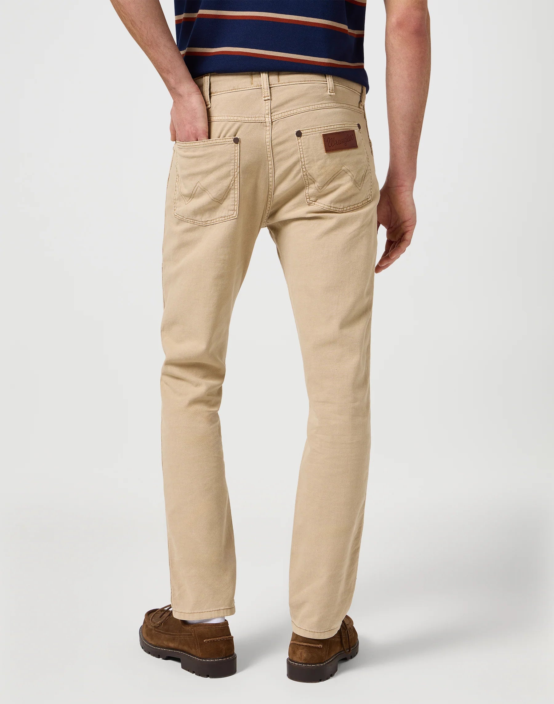 Męskie Spodnie Materiałowe Wrangler Larston Timberwolf 112368475