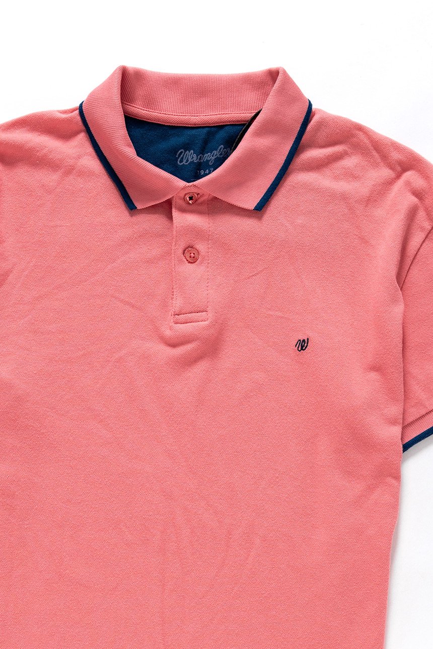WRANGLER S/S PIQUE POLO TEA ROSE W7862KWPQ