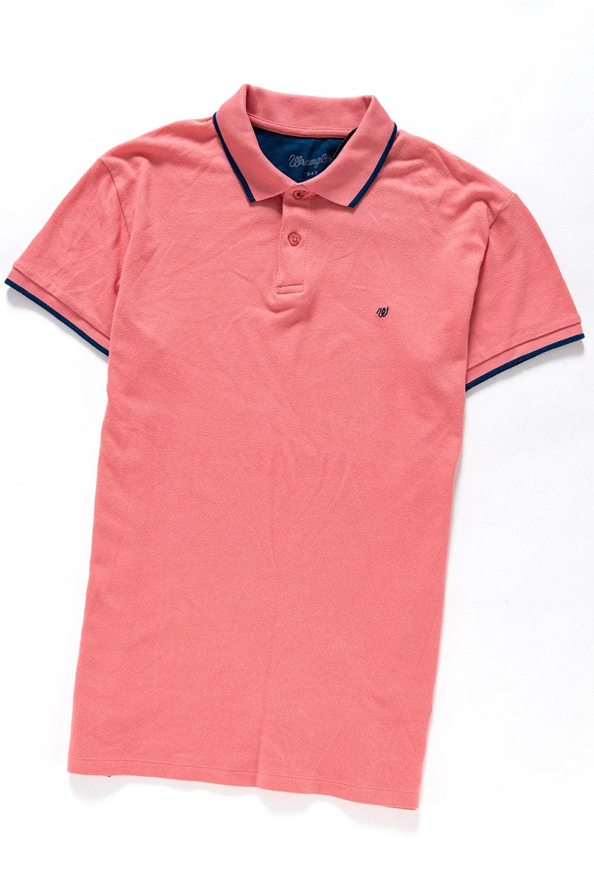 WRANGLER S/S PIQUE POLO TEA ROSE W7862KWPQ