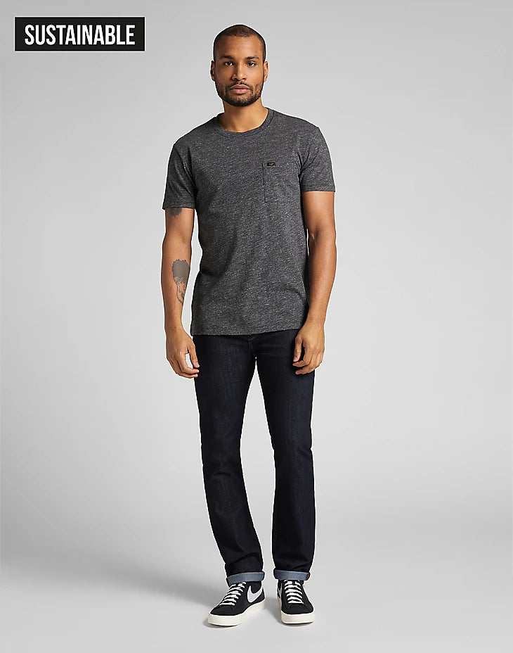 LEE ULTIMATE POCKET MĘSKI T-SHIRT KOSZULKA  DARK GREY MELE L66JWT06