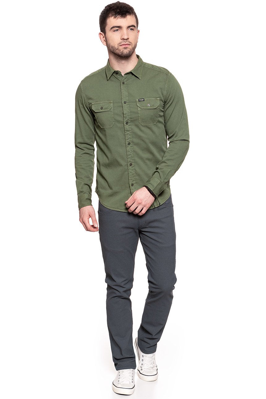 WRANGLER SPODNIE MĘSKIE GREENSBORO NAVY GREY W15Q12134