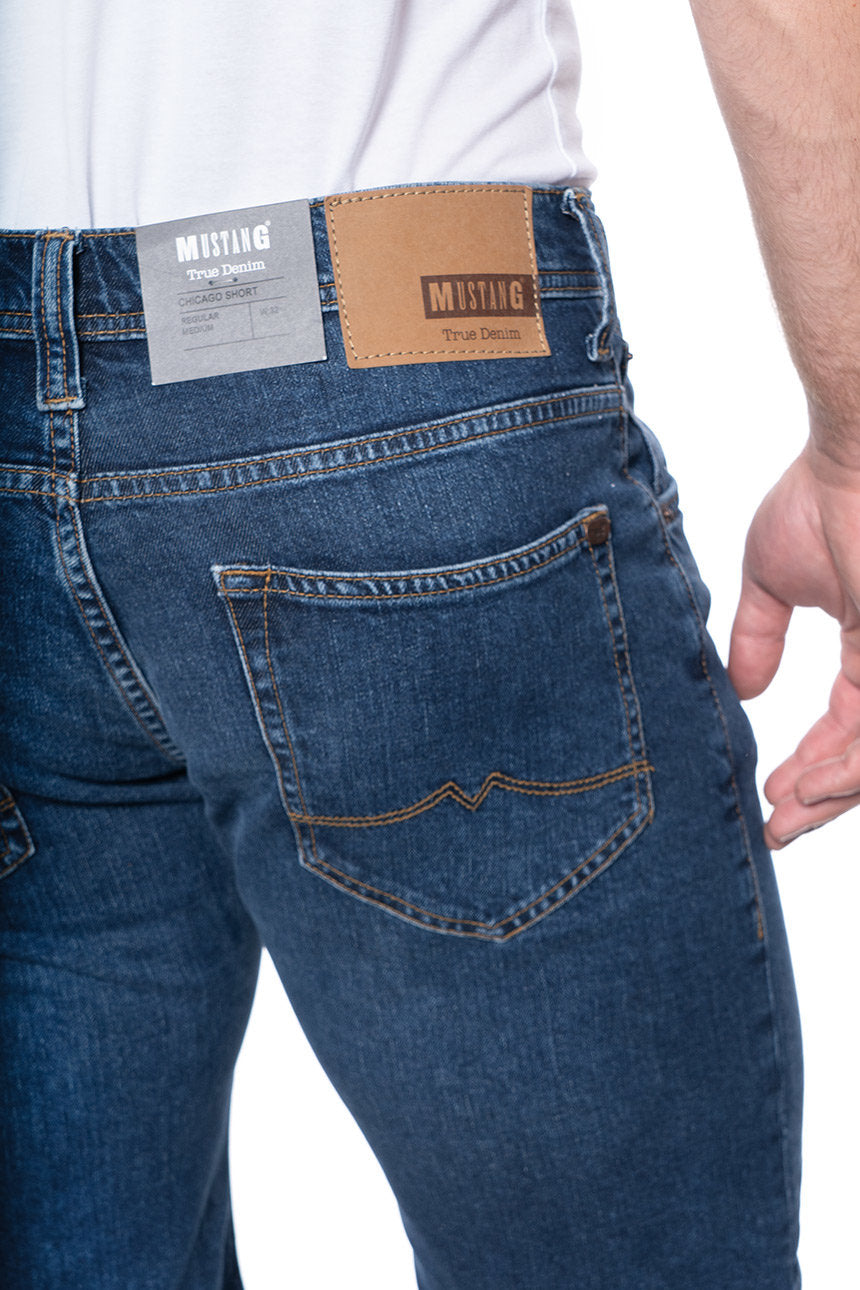 SPODENKI MĘSKIE MUSTANG Chicago Short DENIM BLUE 1005417 5000 882