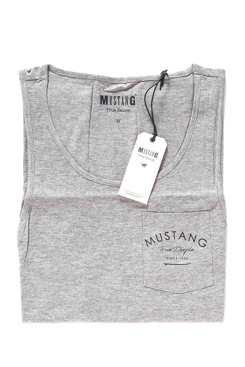 MUSTANG T SHIRT Chestpocket Tanktop MID GREY MELANGE 1007635 4164