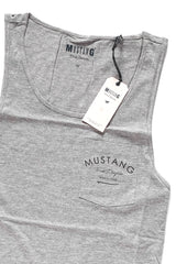 MUSTANG T SHIRT Chestpocket Tanktop MID GREY MELANGE 1007635 4164