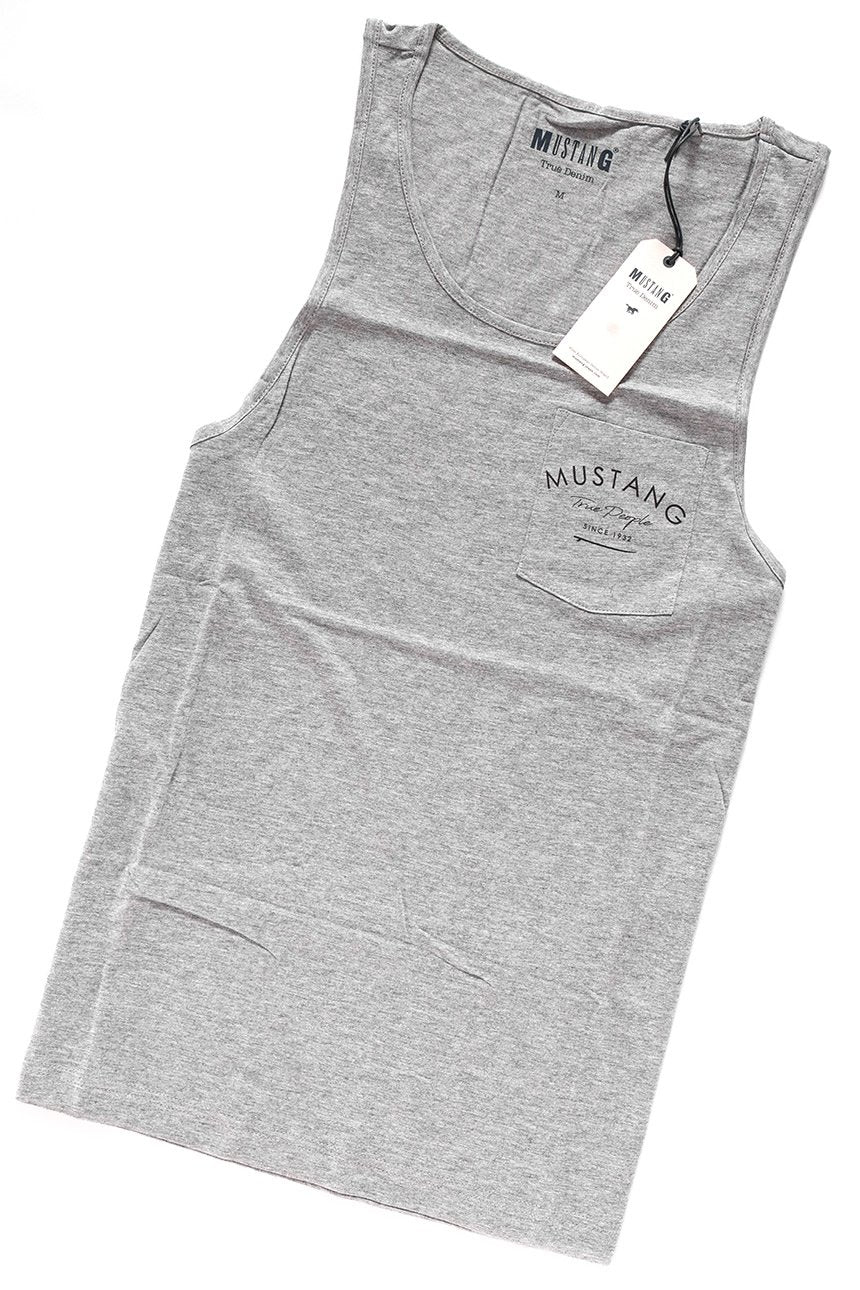 MUSTANG T SHIRT Chestpocket Tanktop MID GREY MELANGE 1007635 4164