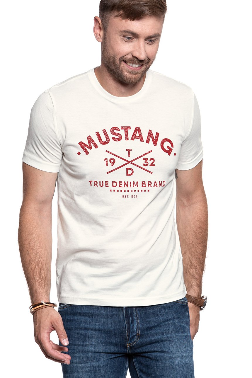 MUSTANG T SHIRT Alex C Print CLOUD DANCER 1008546 2020