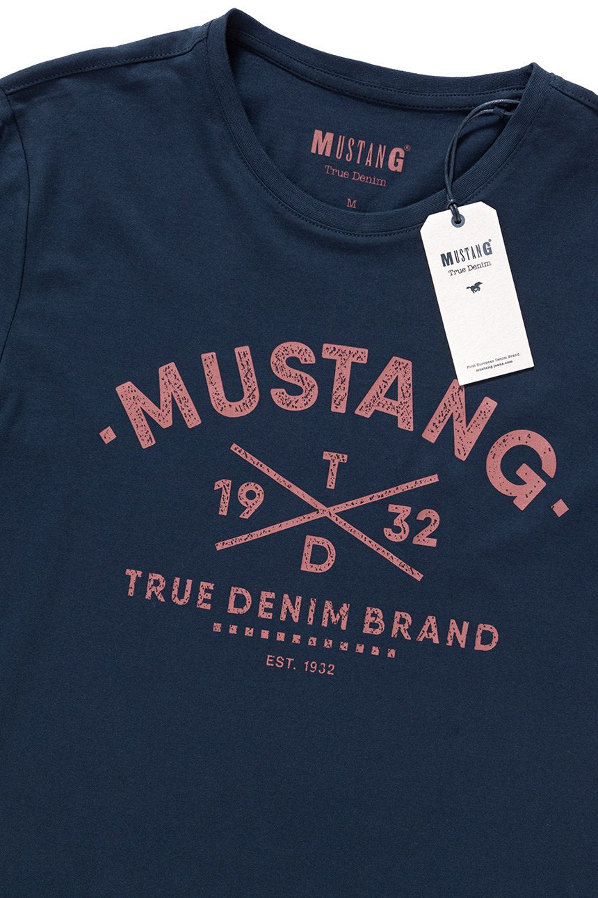 MUSTANG T SHIRT Alex C Print DARK SAPPHIRE 1008546 4136