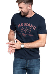 MUSTANG T SHIRT Alex C Print DARK SAPPHIRE 1008546 4136
