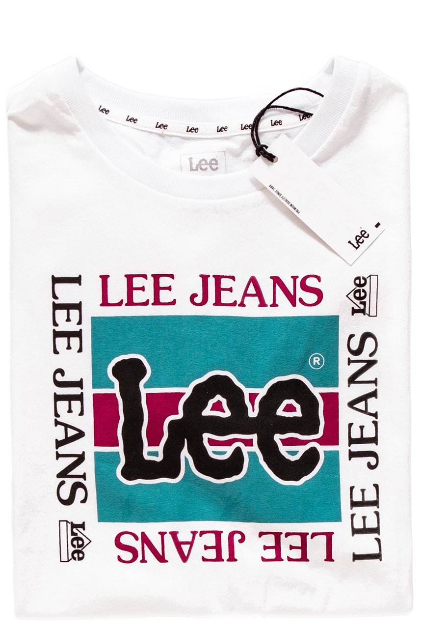 LEE T SHIRT RETRO LOGO TEE BRIGHT WHITE L41RRELJ