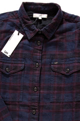 LEE FRAYED HEM SHIRT DEEP PLUM L49XFNDS