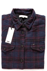 LEE FRAYED HEM SHIRT DEEP PLUM L49XFNDS