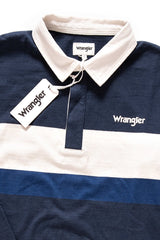 WRANGLER LS RUGBY POLO BLUE DEPTHS W7C22GSJY