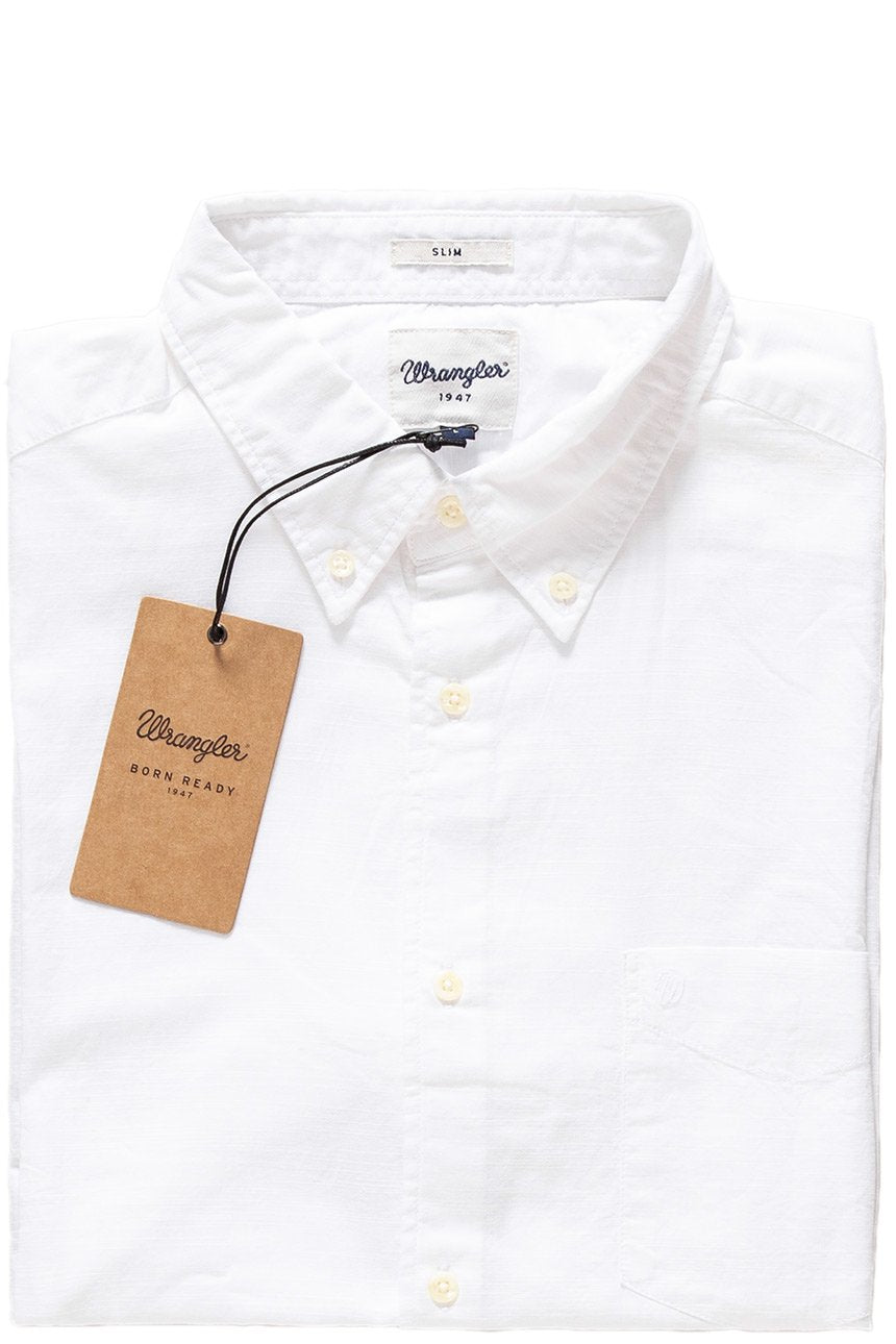 WRANGLER 1PKT BUTTON-DOWN SHIRT WHITE W5968MX12