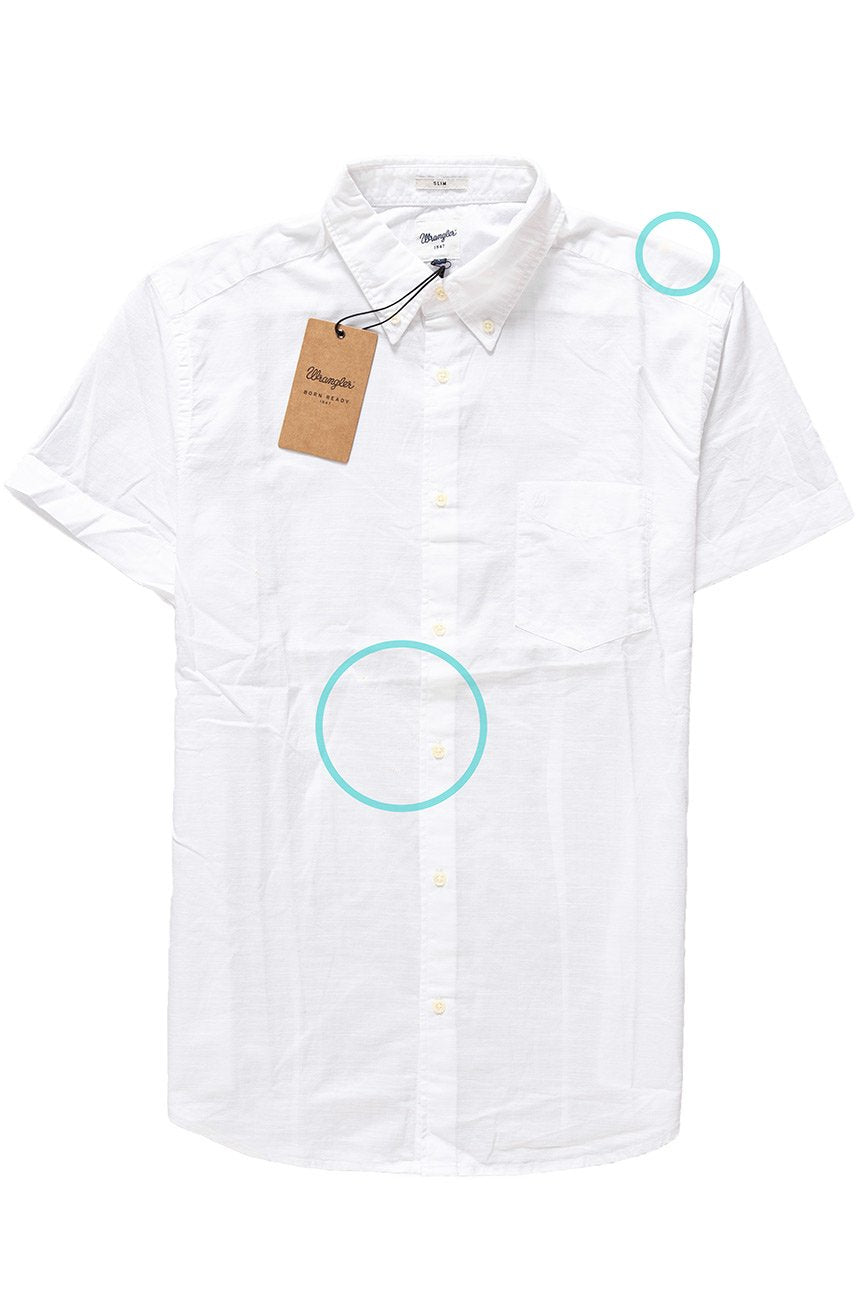 WRANGLER 1PKT BUTTON-DOWN SHIRT WHITE W5968MX12