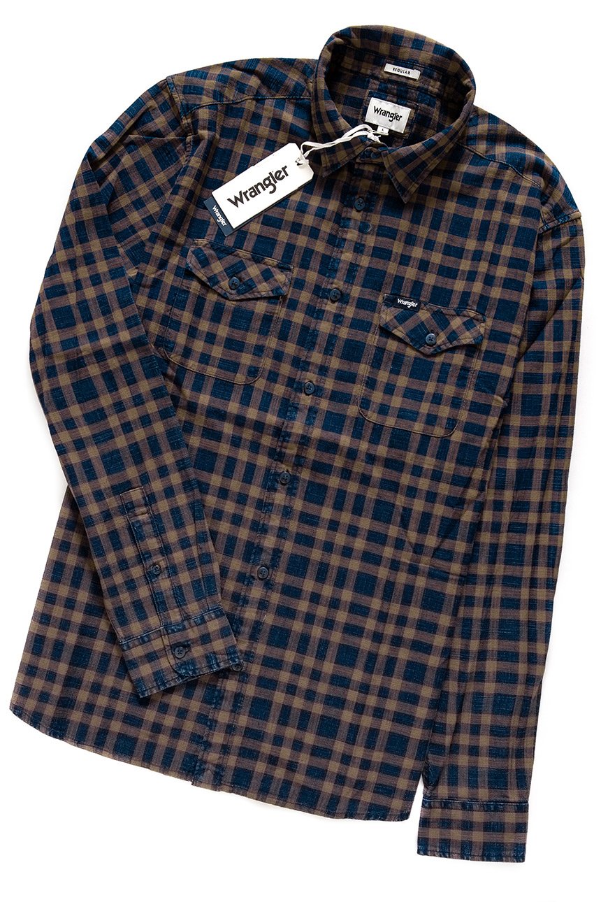 WRANGLER  LS 2 PKT SHIRT PINECONE W5917OP1S