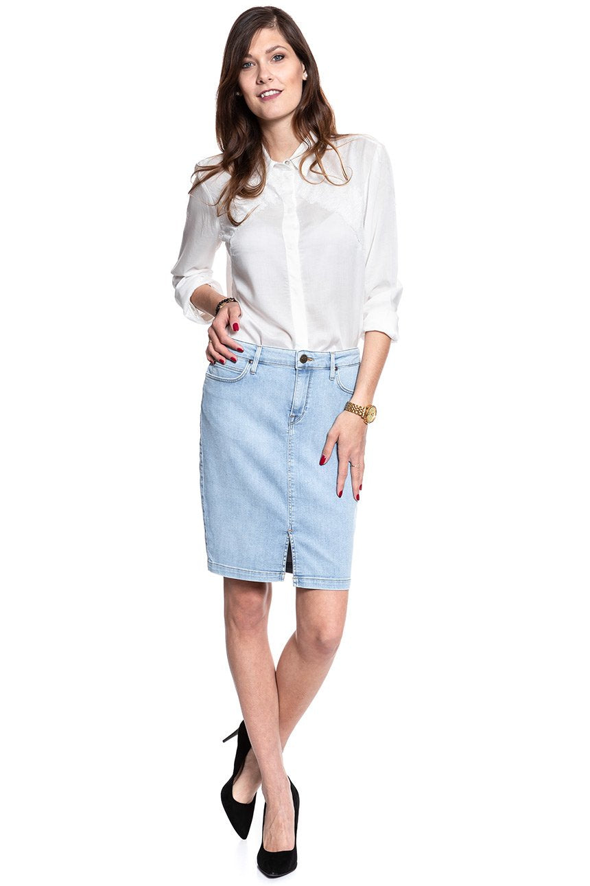 SPÓDNICA JEANSOWA LEE PENCIL SKIRT LIGHT COROVAL L38GMFOC