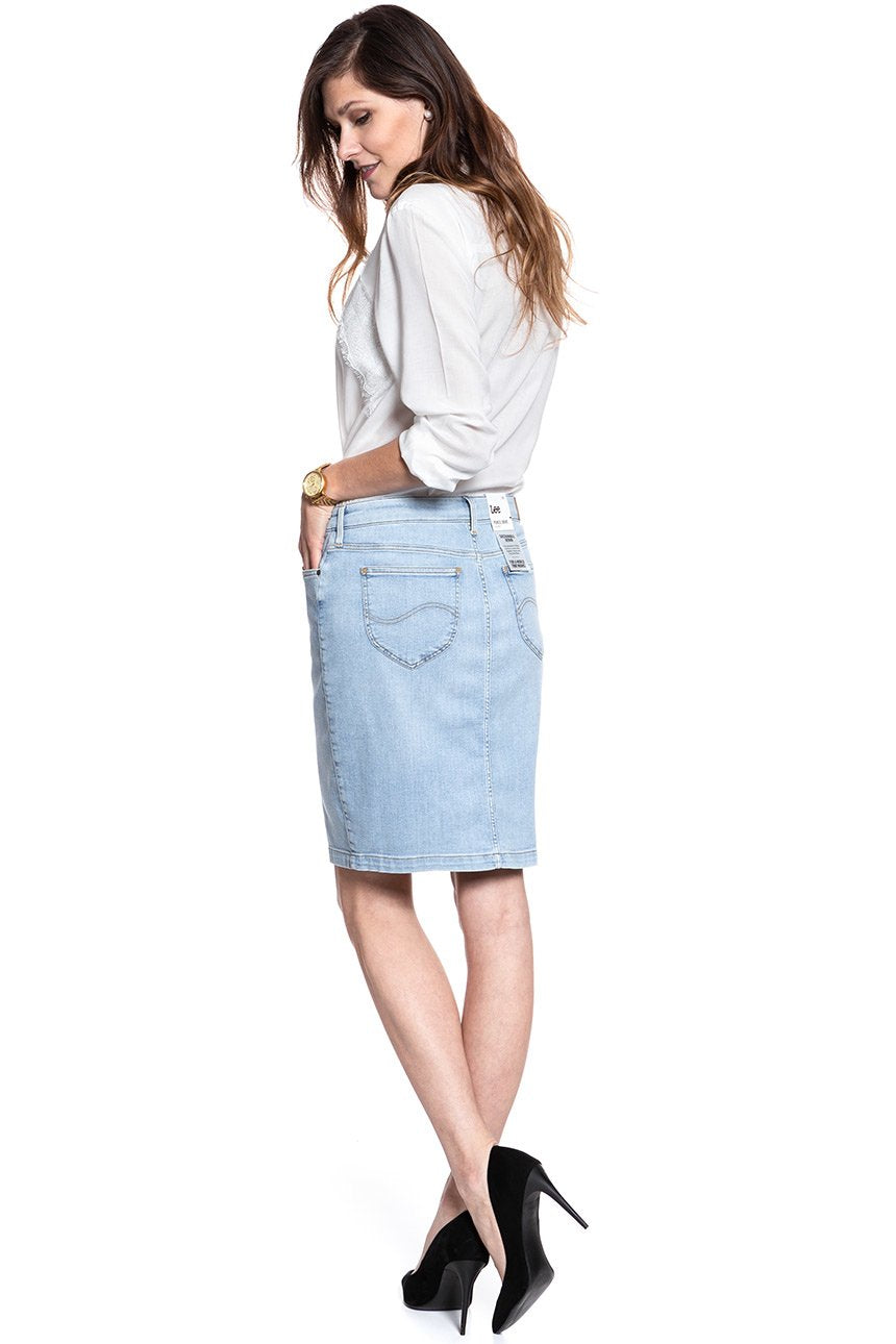 SPÓDNICA JEANSOWA LEE PENCIL SKIRT LIGHT COROVAL L38GMFOC