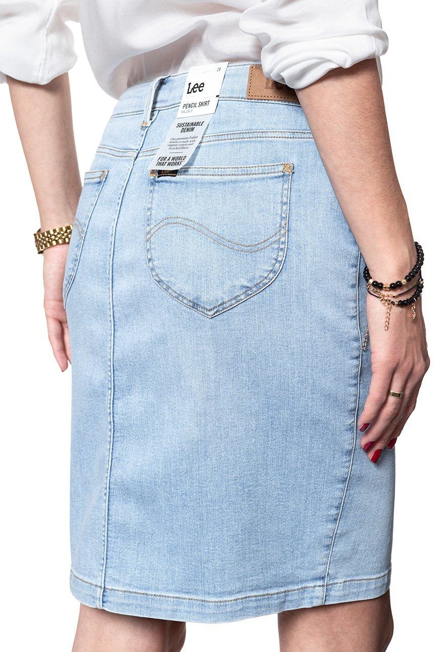 SPÓDNICA JEANSOWA LEE PENCIL SKIRT LIGHT COROVAL L38GMFOC