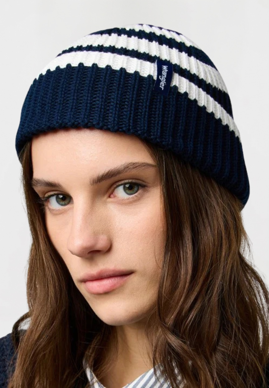 Czapka Wrangler Striped Beanie Dark Navy 112372408