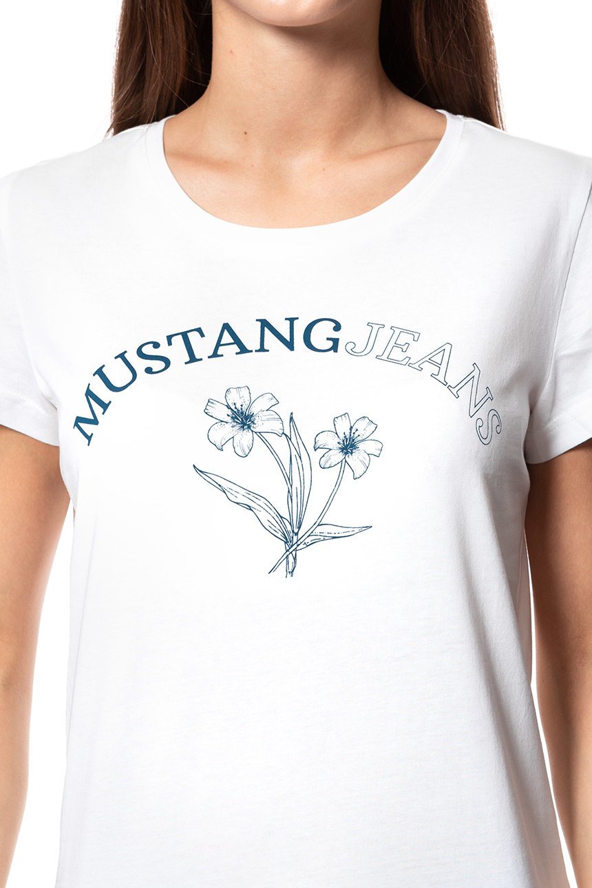 MUSTANG T SHIRT DAMSKI Alina C Print Cloud Dancer 1008934 2020