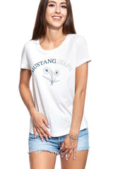 MUSTANG T SHIRT DAMSKI Alina C Print Cloud Dancer 1008934 2020
