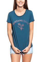 MUSTANG T SHIRT DAMSKI Alina C Print Majolica Blue 1008934 5243