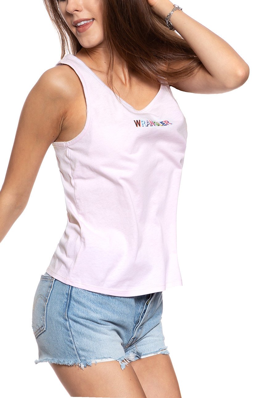 WRANGLER T SHIRT DAMSKI  TANK LAVENDER FOG W7387EVVW