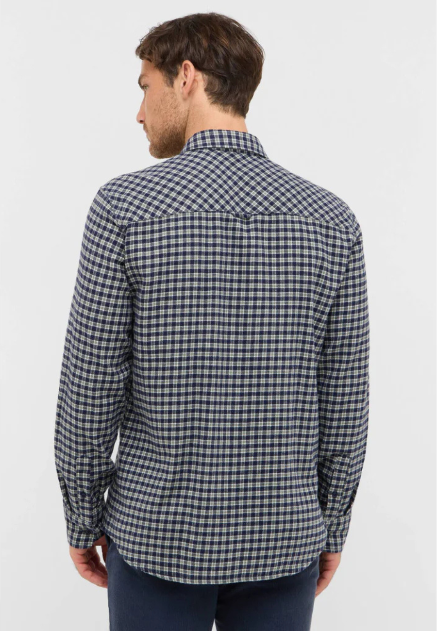 Męska Koszula Mustang Style Eastbridge Brushed Twill Mini Check Blue 1016960 12785