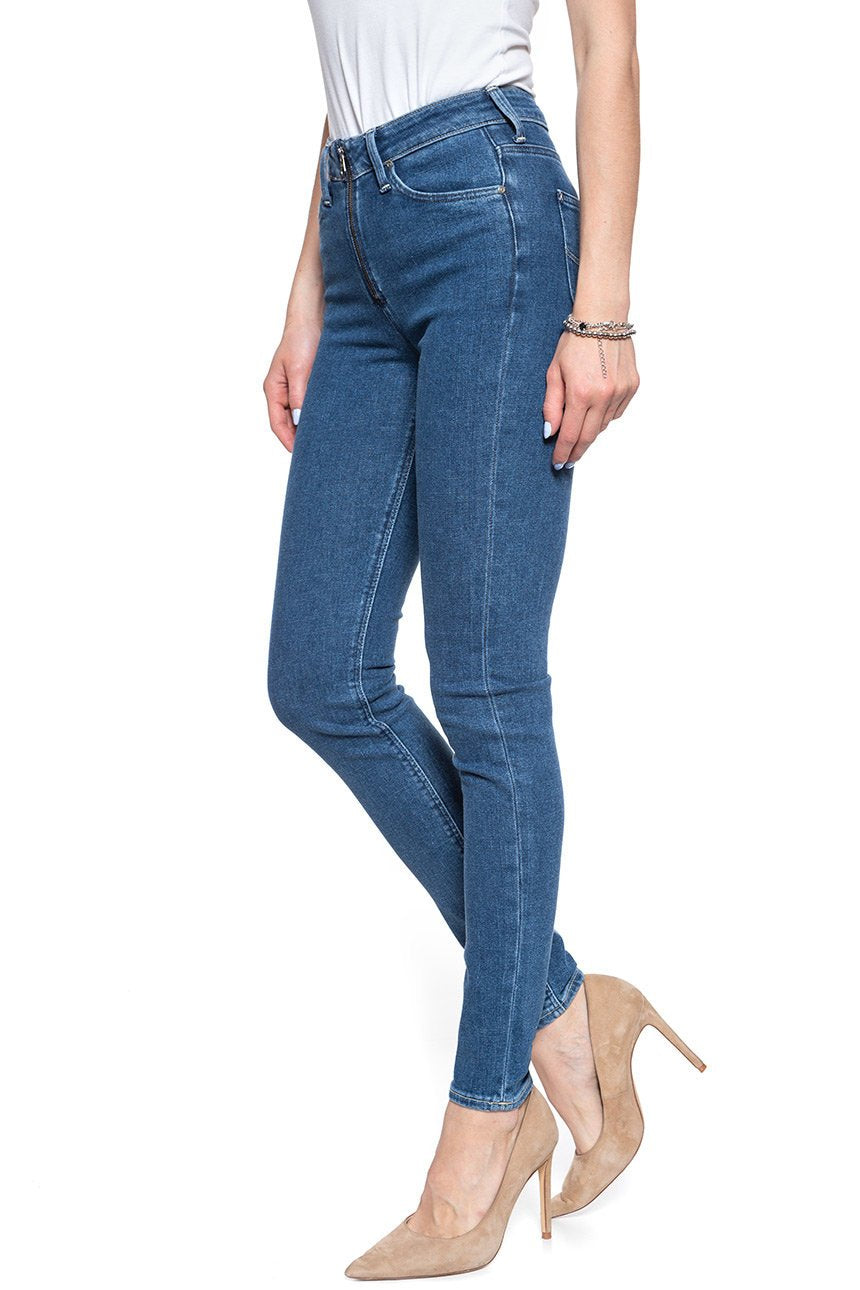 SPODNIE DAMSKIE LEE SCARLETT HIGH ZIPPER BLUE BLACK L30BROEX