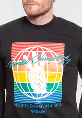 Męska Bluza Wrangler Globe Sweat Faded Black W6C5HXXV6 112130708