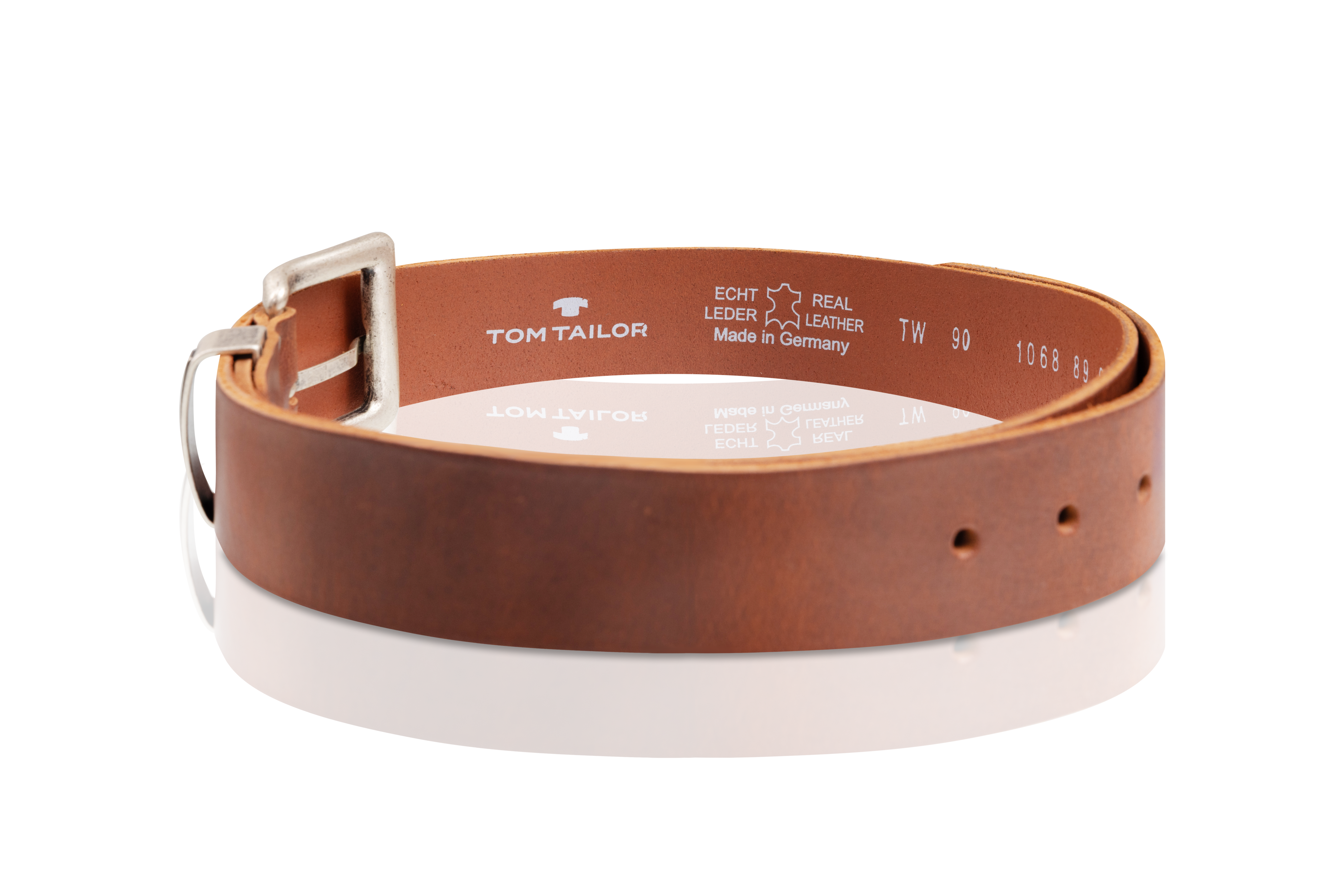 Męski Pasek Skórzany Klasyczny Skóra Tom Tailor Tg1068l89/690 40mm Gürtel Q.6789 0690 Darkbrown