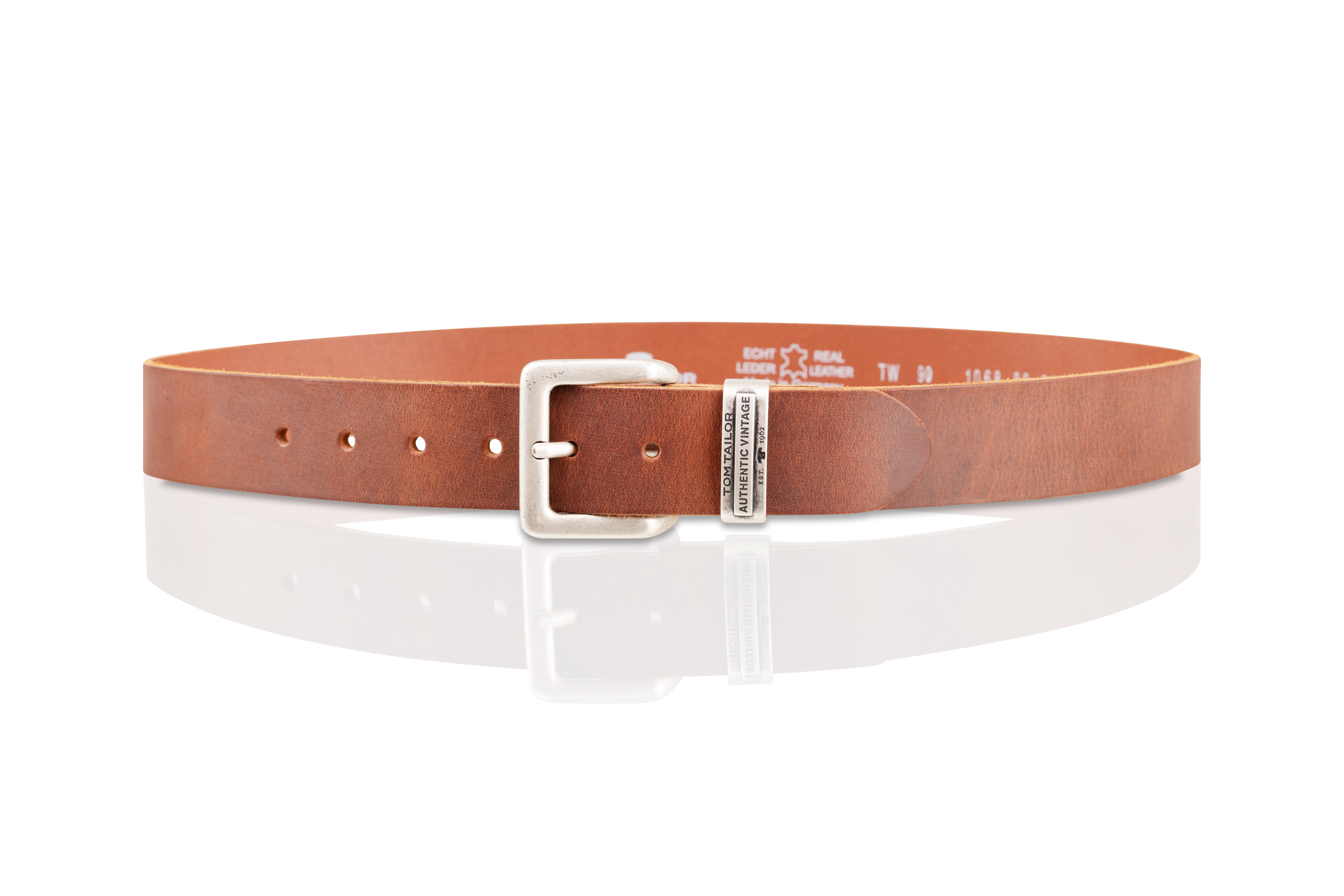 Męski Pasek Skórzany Klasyczny Skóra Tom Tailor Tg1068l89/690 40mm Gürtel Q.6789 0690 Darkbrown