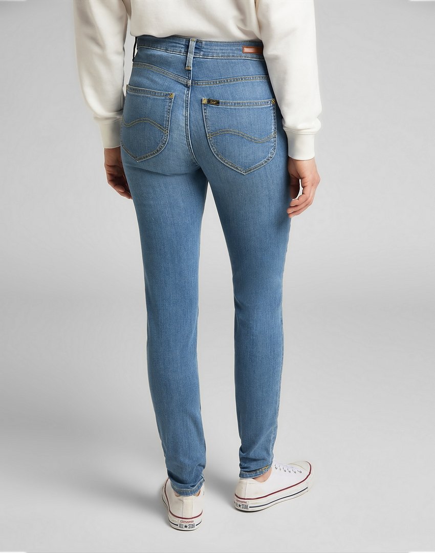 LEE SCARLETT HIGH DAMSKIE SPODNIE JEANSOWE MID BLUE L626EMXT