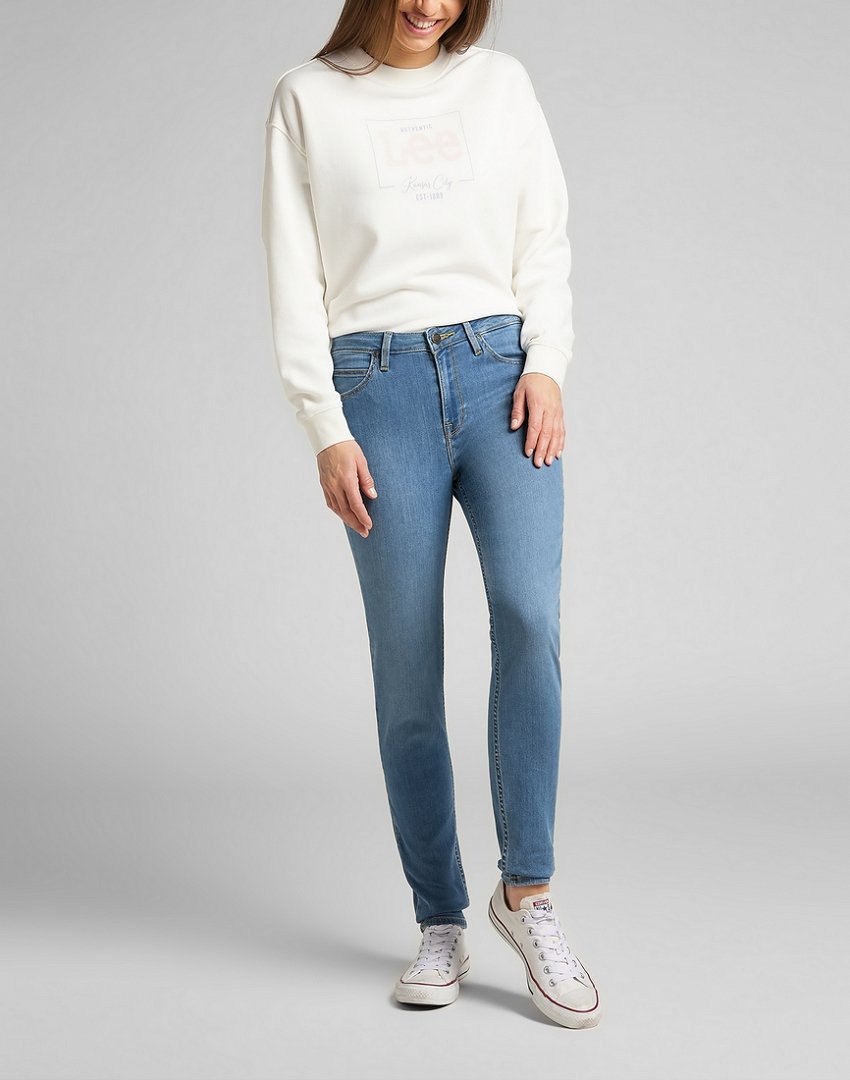 LEE SCARLETT HIGH DAMSKIE SPODNIE JEANSOWE MID BLUE L626EMXT